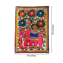 Pattachitra Elephants of Leather Art Leather Paintings