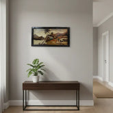 Mysore Landscape Inlay Art – Elegant Rosewood Wall Hanging Inlay Art