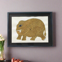 Gond Elephant Art - Symphony Of Strength
