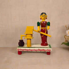 Village Woman at the Water Pump – Etikoppaka Wooden Craft