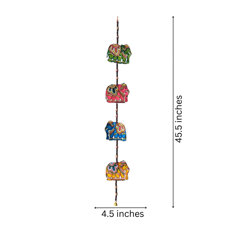 Artisanal Indian Leather Elephant Wall Hanging Paintings