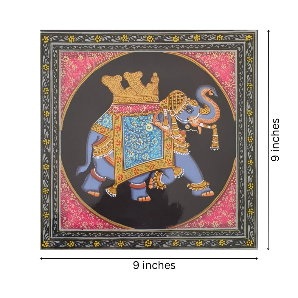 Royal Indian Elephant Miniature Painting Paintings