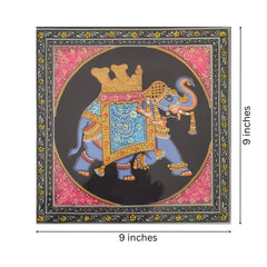 Royal Indian Elephant Miniature Painting Paintings
