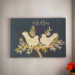 Birds on a Tree Rice Straw art Work