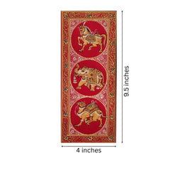 Regal Animalia - A Triptych of Indian Processionals Miniature Painting Paintings