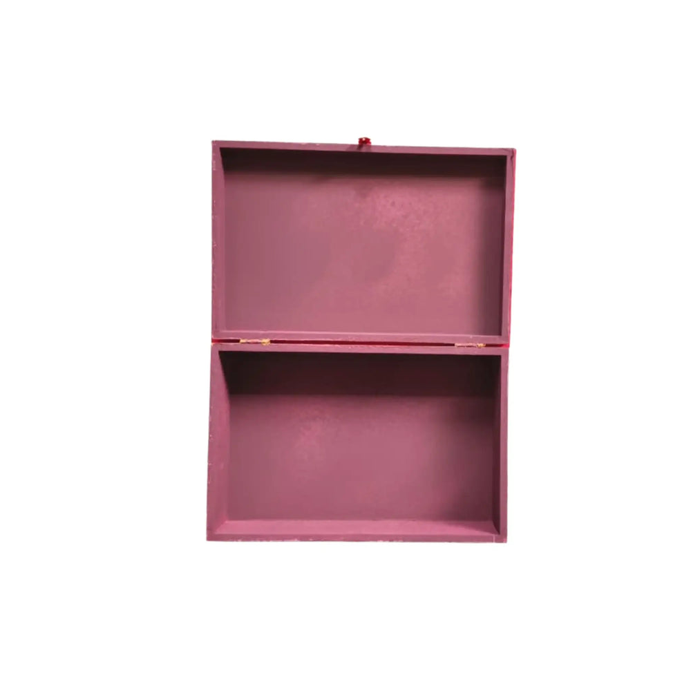 Sacred Cows and Lotus Flowers - Traditional Indian Pichwai Art Wooden Box Wood Decorative