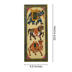 Traditional Indian Miniatures - A Triptych of Royal Carriers