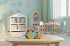 Handcrafted Channapatna Pull Toy for Kids – Wooden Pull-Along Toy Wooden Lacquerware&toys