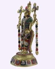 Divine Grace-Exquisite Brass Stone Balaji Idol