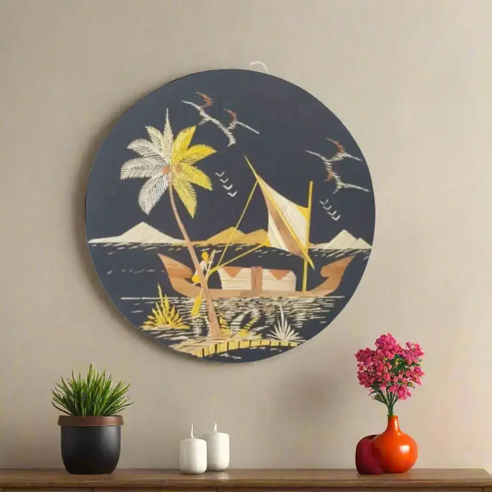 Kerala Backwaters - A Houseboat at Sunset wall decor