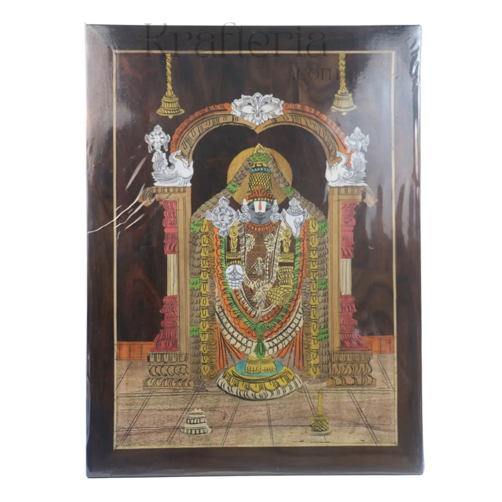 Rosewood Inlay Masterpiece – Lord Balaji Portrait Frame Inlay Art