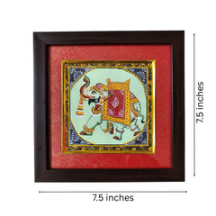 Decorated elephant motif Rajasthan miniature wall art