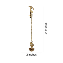 Traditional Brass Hanging Oil Lamp (Diya) with Peacock and Bell