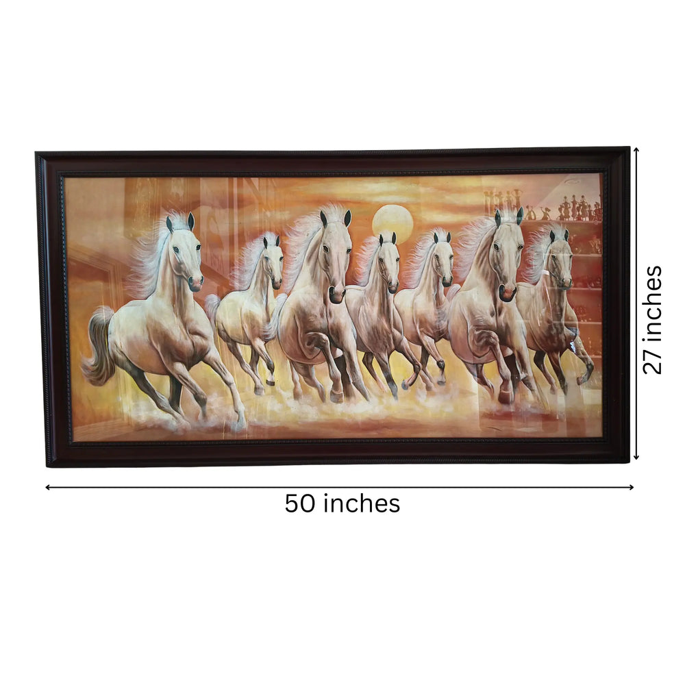 Seven Galloping Horses at Sunset Painting Paintings
