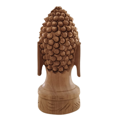 Buddha Wooden Head Statue | Hand-Carved Spiritual Decor