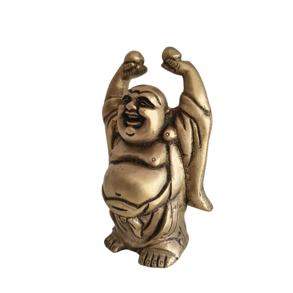 Brass Laughing Buddha Statue - Prosperity and Good Luck Figurines Brass Ware