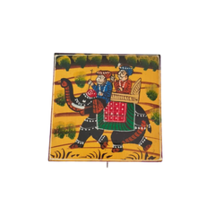 Colorful Hand-Painted Royal Elephant Wooden Jewellery Box