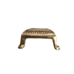 Square Brass Puja Pedestal with Filigree Design