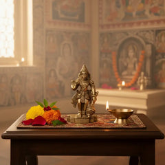 Miniature Brass Hanuman Idol Symbol of Strength, Devotion, and Protection Brass Ware
