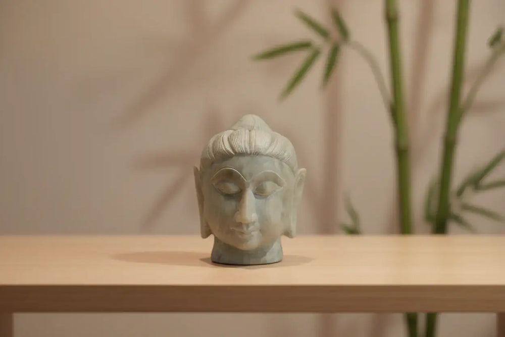 Marble Buddha Face Idol – Serene Meditation Statue for Home Décor Marble