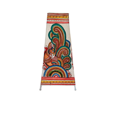 Traditional Indian Leather Art Lamp with Mythological Motif