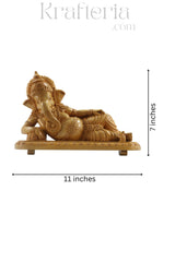 Ganesha in Resting Pose – Beautiful Handcarved Wooden Art