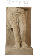 Ancient Elegance - Sandstone Relief of a Celestial Being