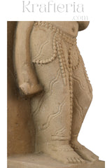 Ancient Elegance - Sandstone Relief of a Celestial Being