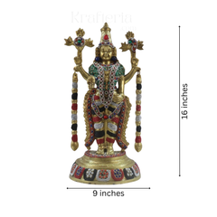 Divine Grace-Exquisite Brass Stone Balaji Idol