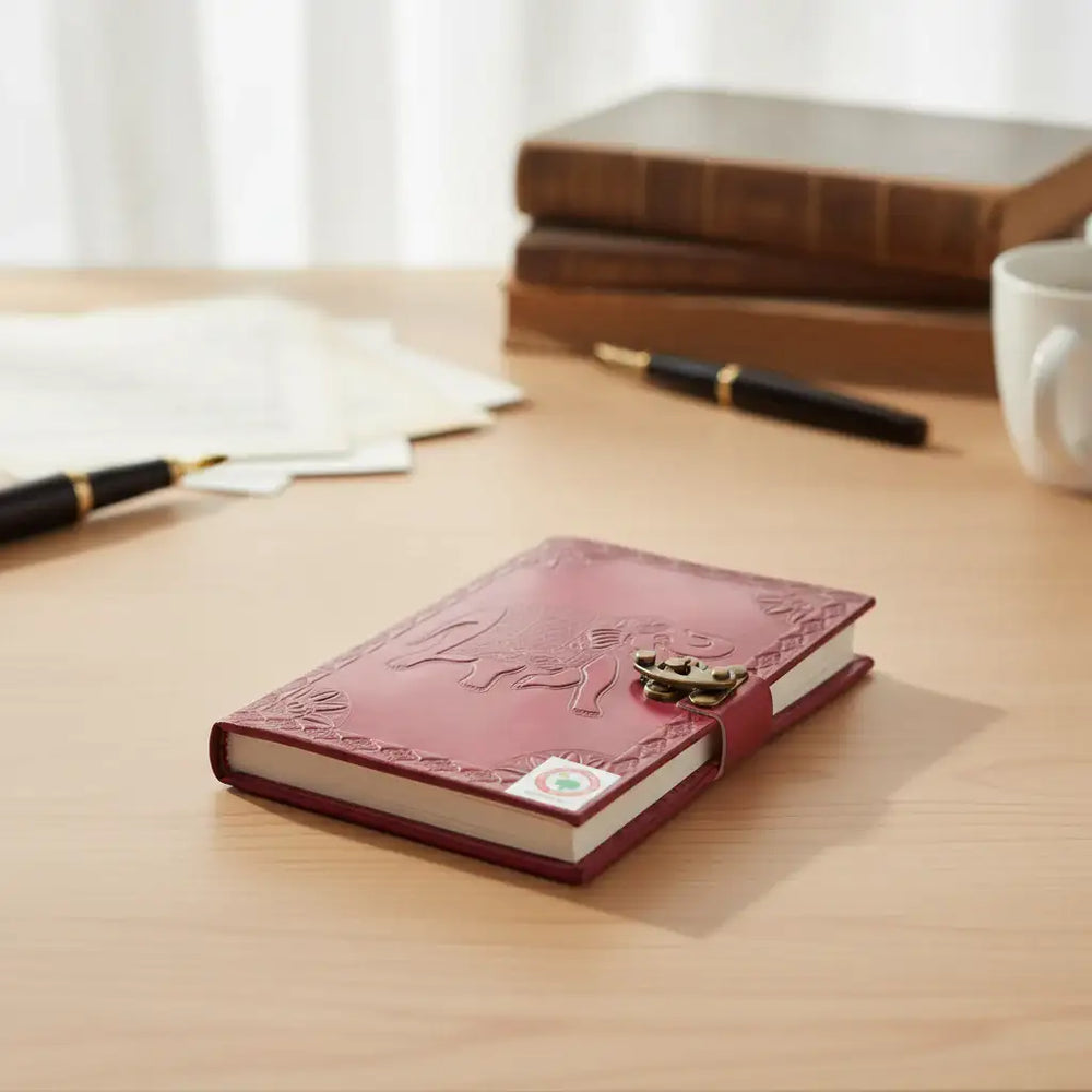 Handcrafted Leather Journal Diary - Perfect for Gifting Wood Decorative