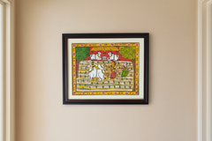 Hand-Painted Paddy Cultivation Cheriyal Painting – Telangana Farming Art Cheriyala Painting