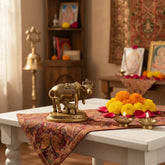 Divine Brass Kamdhenu Cow with Calf Statue | Auspicious Pooja & Vastu Brass Ware