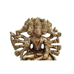 Brass Panchmukhi Hanuman Idol – Five-Faced Protector for Strength and Victory Brass Ware