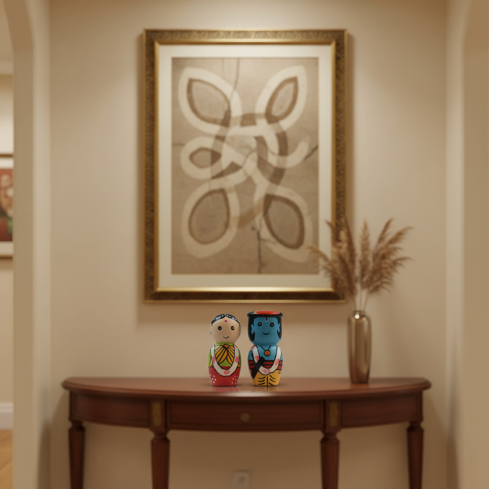 Beautiful Radha Krishna Dolls – Safe Non-Toxic Paint Finish Wooden Lacquerware&toys