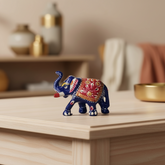 Colorful Hand-Painted Metal Elephant Pair – Traditional Craft
