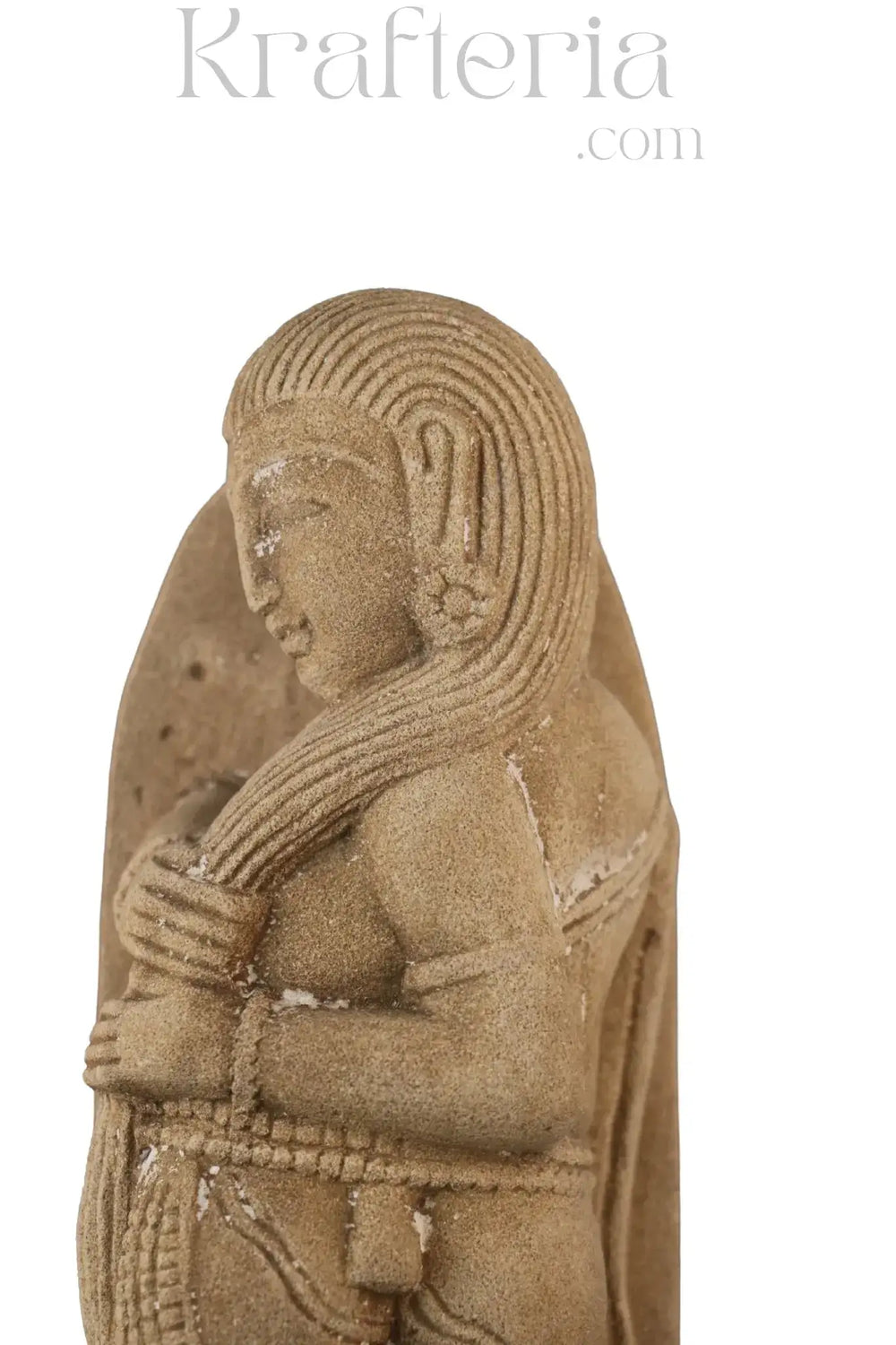 Ancient Figure Arranging Her Tresses Sand Stone