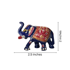 Colorful Hand-Painted Metal Elephant Pair – Traditional Craft