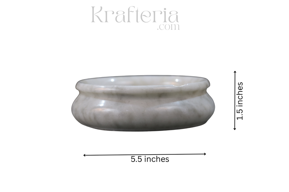 White Marble Urli Bowl – Perfect for Festive Décor and Pooja Setup Marble Soft Stone
