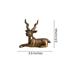 Handcrafted Brass Deer Pair Statues | Elegant Antelope Figurines for Home Decor