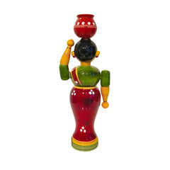 Elegance in Simplicity – Wooden Lady with Pot Etikoppaka Lacquerware