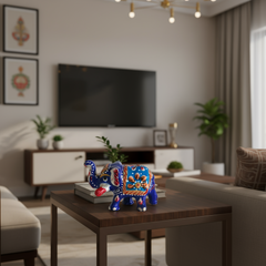 Elegant Hand-Painted Wooden Miniature Elephant