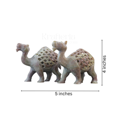 Handcrafted Pair of Camels – Intricate Jali Art Decorative Figurines