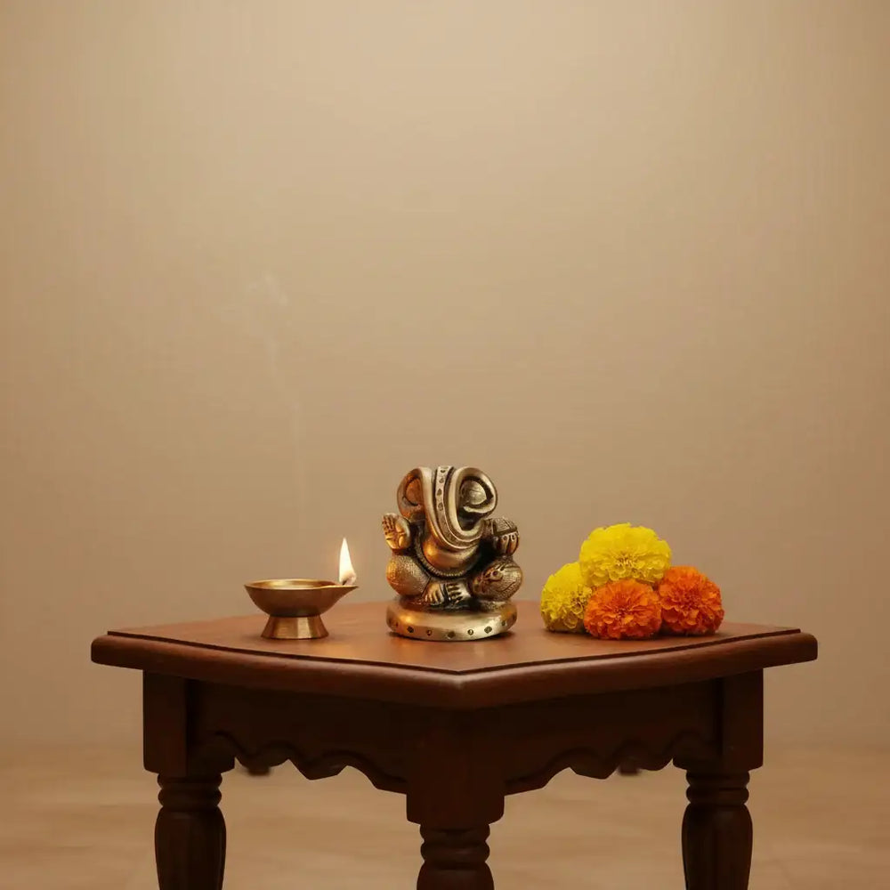Brass Ganesha Idol: Remover of Obstacles and Bringer of Fortune Brass Ware