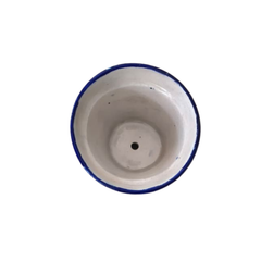 Hand-Painted Blue Pottery Floral Planter | Decorative Plant Pot