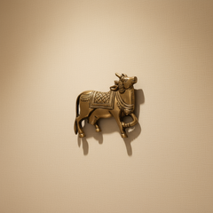 Sacred Golden Brass Nandi Bull Wall Hanging / Decor Idol
