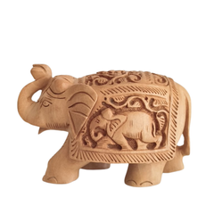 Hand-Carved Wooden Elephants – Artisan Decorative Sculptures