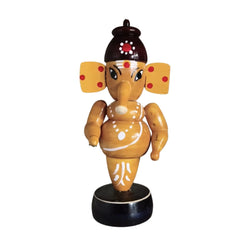 Handcrafted Wooden Ganesha Idol - Traditional Indian Home Decor Etikoppaka Lacquerware