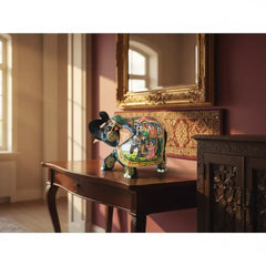 Black Painted Wooden Mughal Elephants – Elegant Decorative Figurines maruthi handicrafts