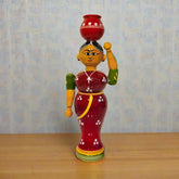Elegance in Simplicity – Wooden Lady with Pot Etikoppaka Lacquerware