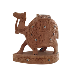 Intricately Hand-Carved Wooden Camel | Rustic Home Decor Piece
